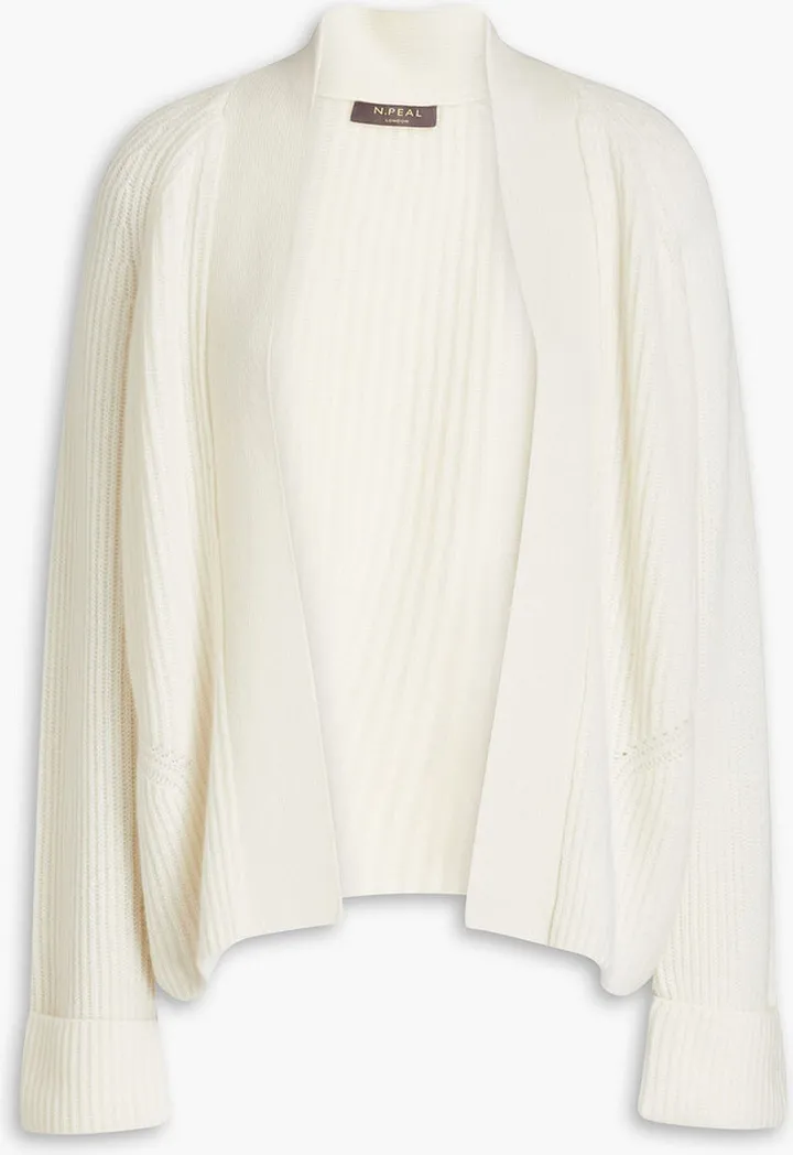 Ribbed cashmere cardigan