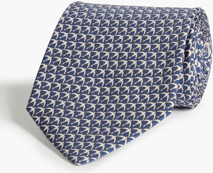 Printed silk-twill tie