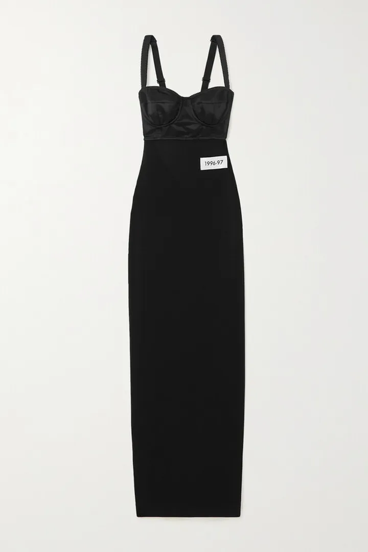 Dolce & Gabbana - Open-back Satin And Stretch-jersey Bustier Midi Dress - Black