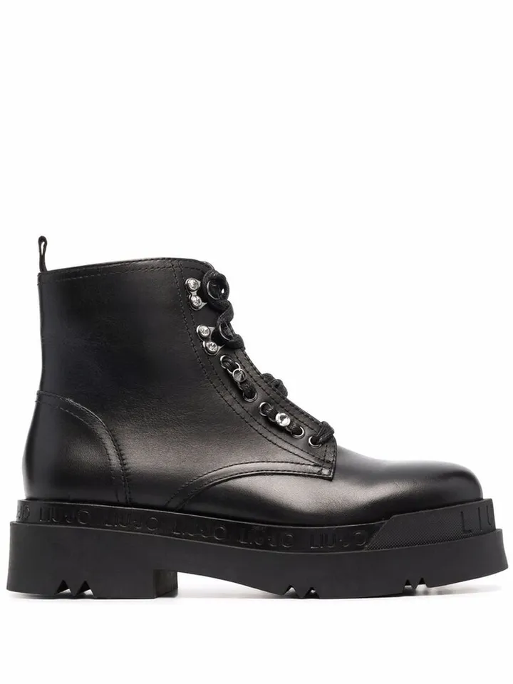 Calf Leather Lace-Up Boots