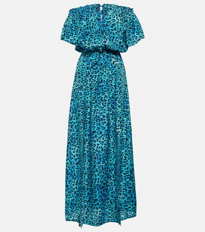 Leopard-print silk maxi dress