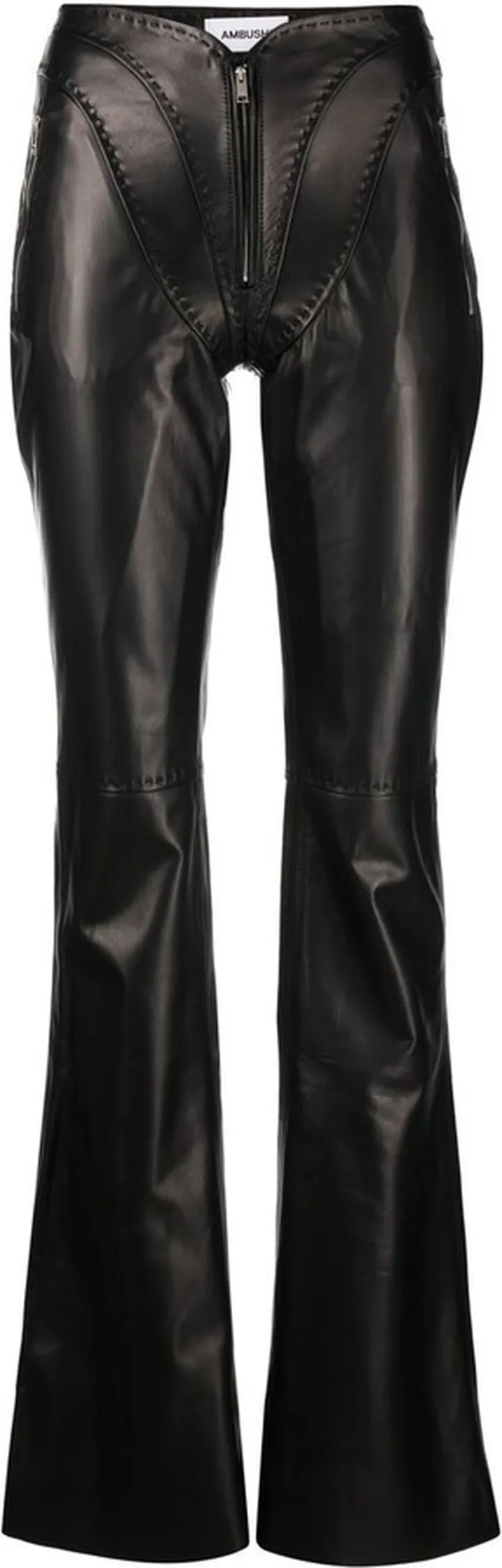 Flared Leather Trousers
