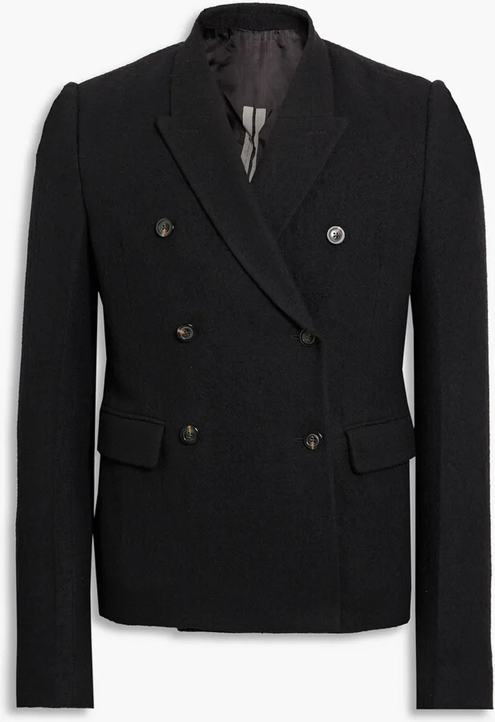 Double-breasted brushed wool blazer
