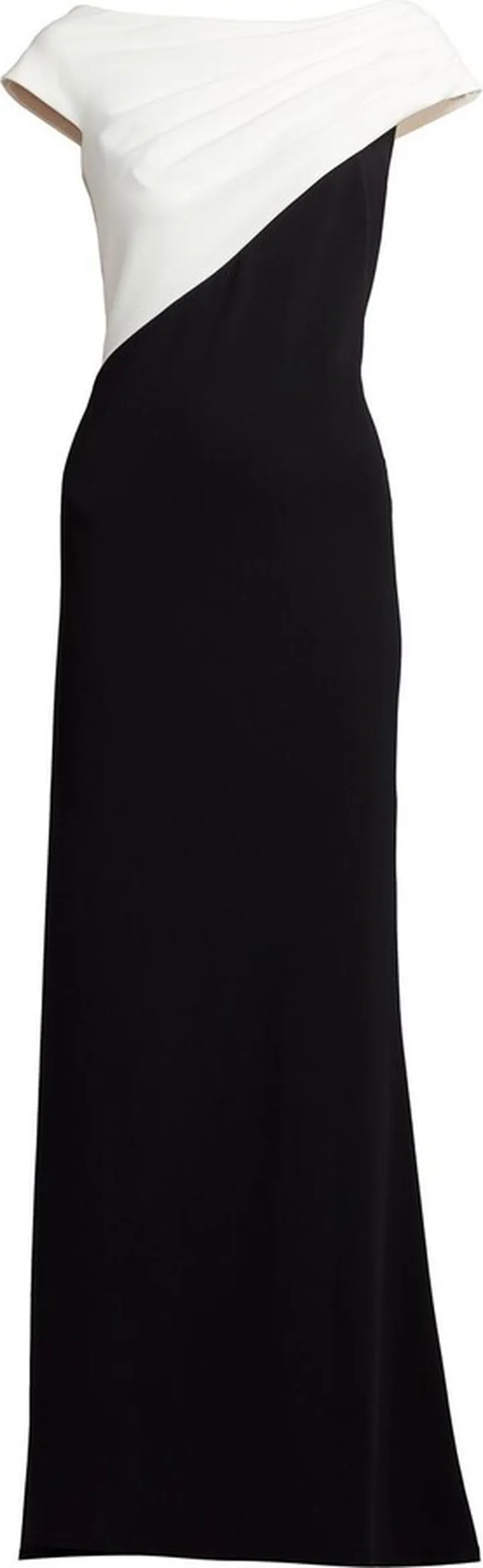 Colour-Block Wide Neck Gown
