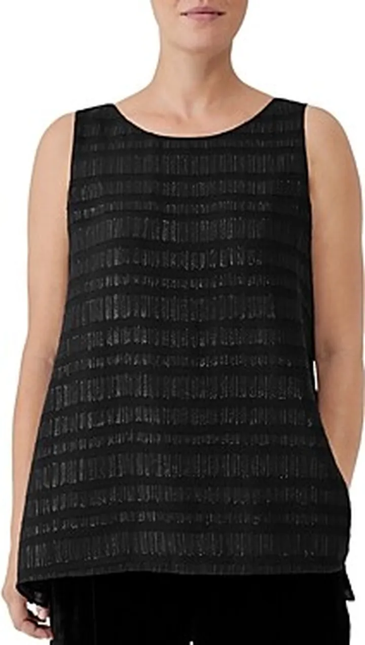 Eileen Fisher Sleeveless Metallic Stripe Tunic