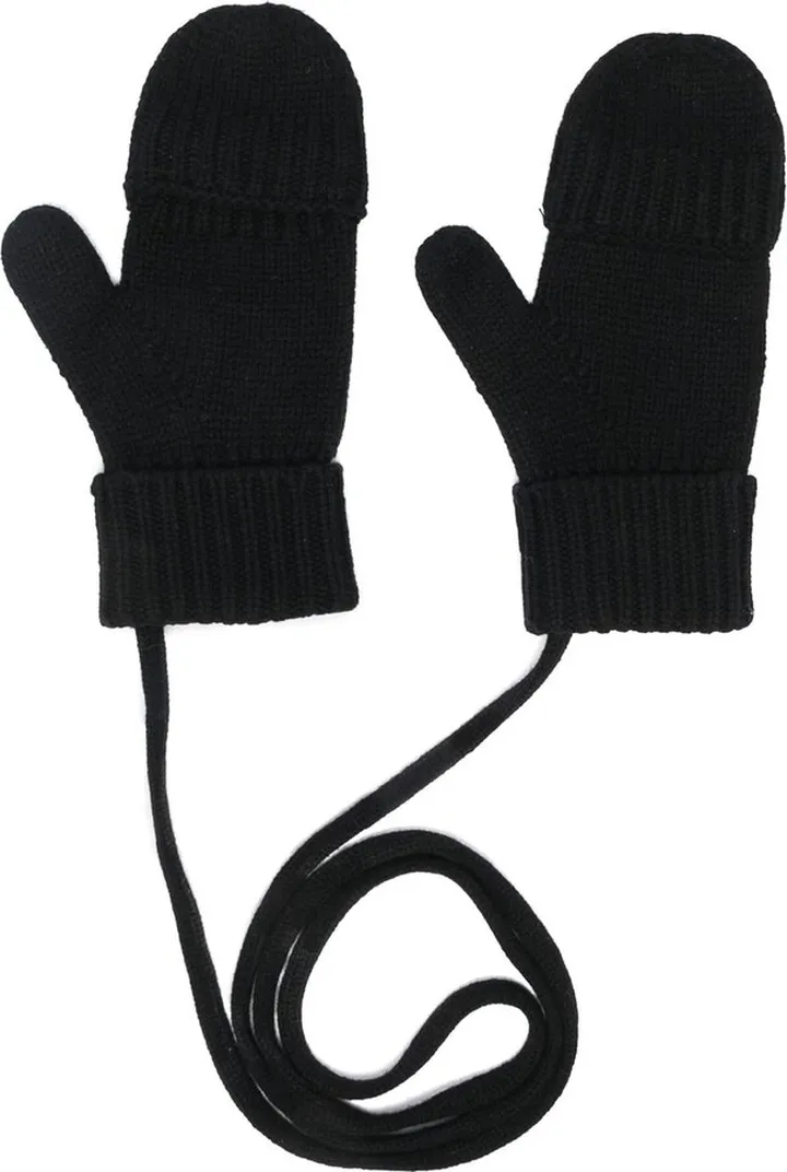 Strap-Detail Knitted Gloves