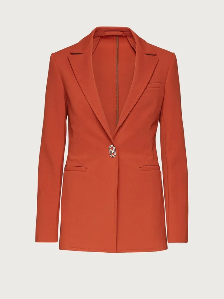 Ferragamo Women Single breasted jersey blazer Red