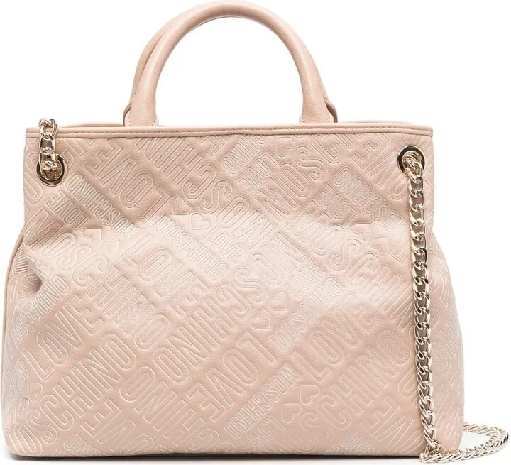 Logo-Embossed Leather Shoulder Bag