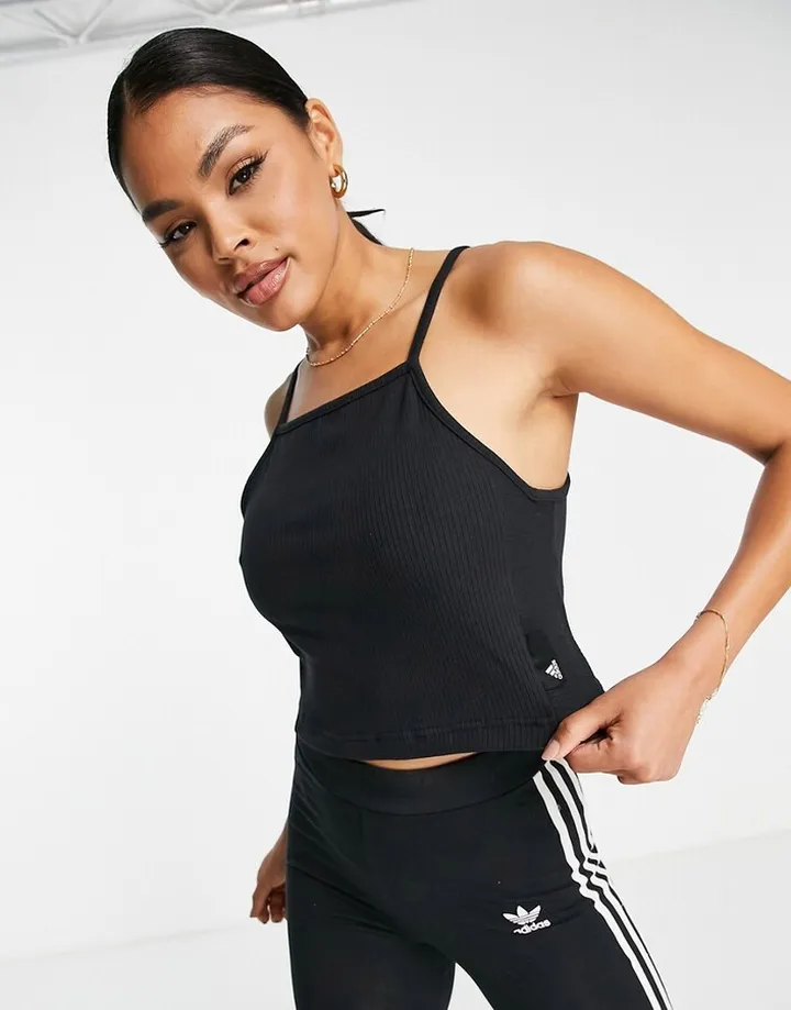 adidas Sportstyle Studio Lounge tank top in black