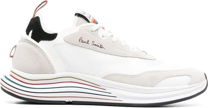 Panelled Logo-Print Low-Top Sneakers