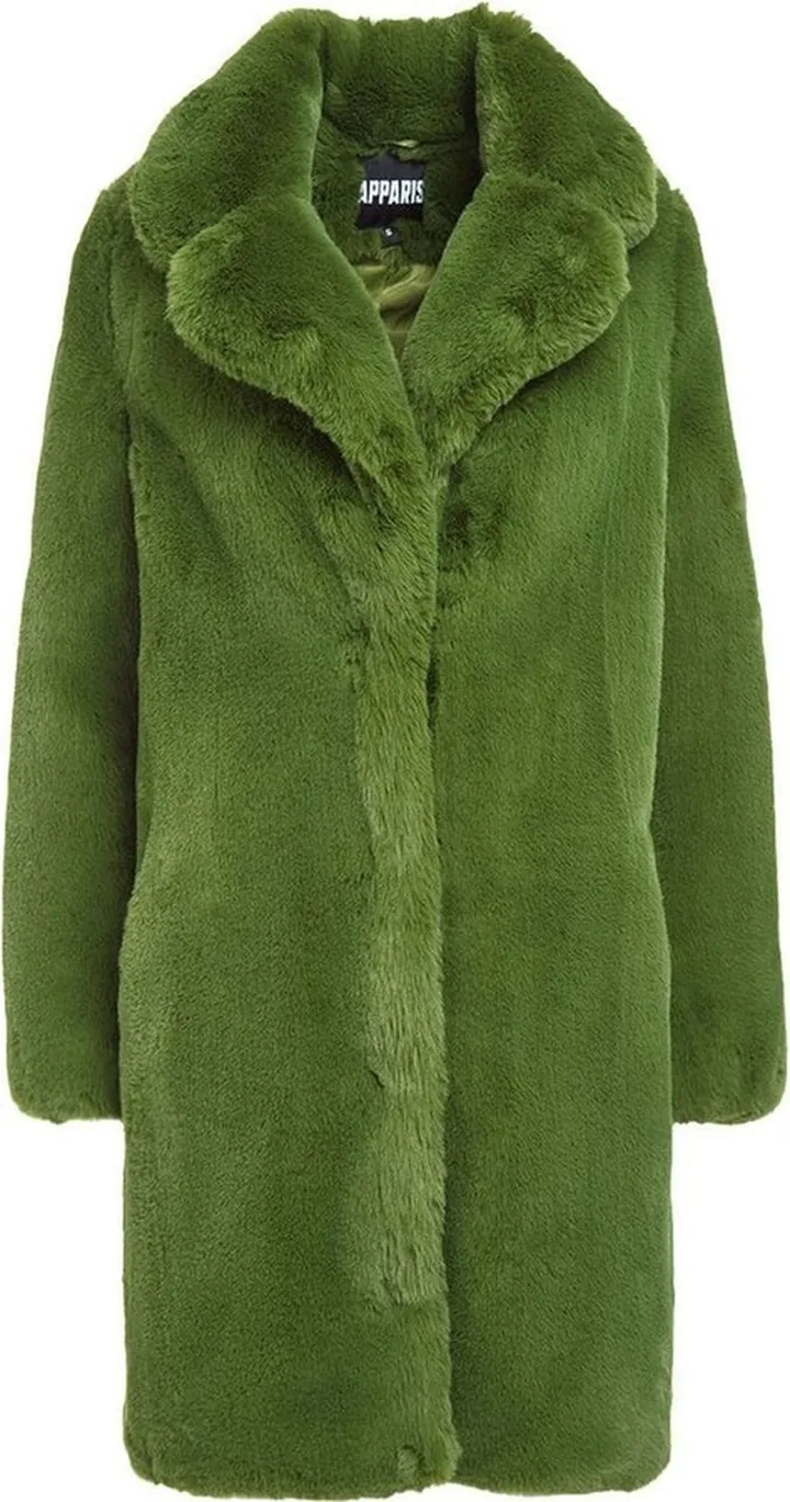 Faux-Fur Concealed-Front Fastening Coat