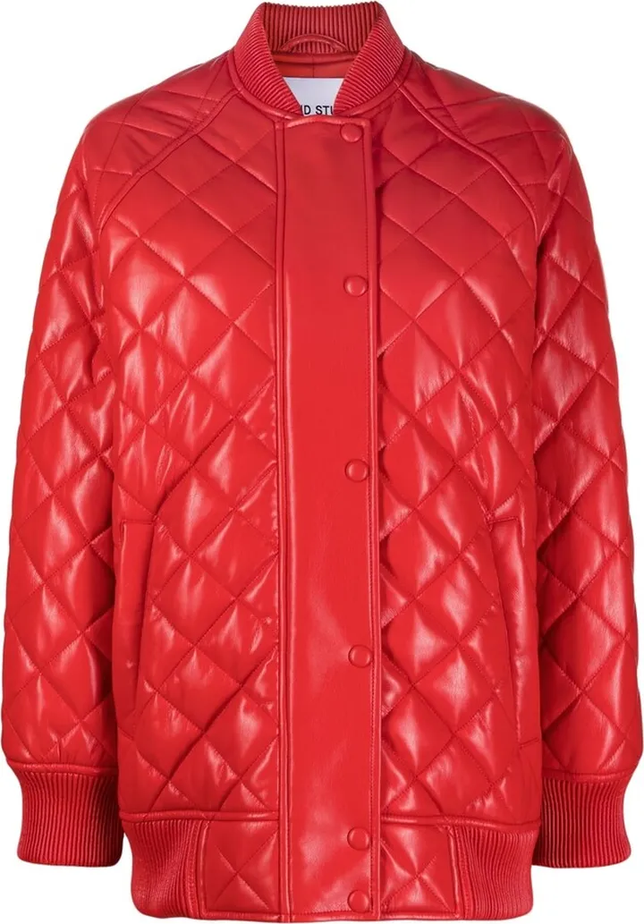 Estelle quilted faux-leather bomber jacket