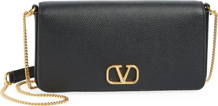 VLOGO Leather Crossbody Pouch Bag