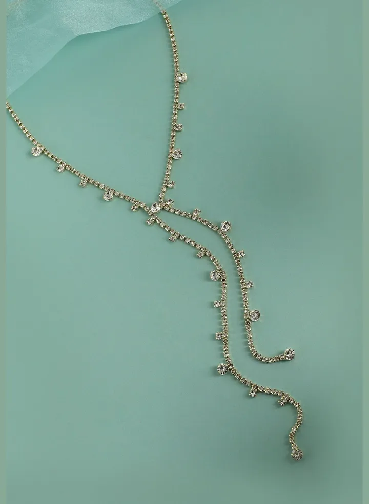 Gold Plated Designer Stone Party Wear Necklace For Women