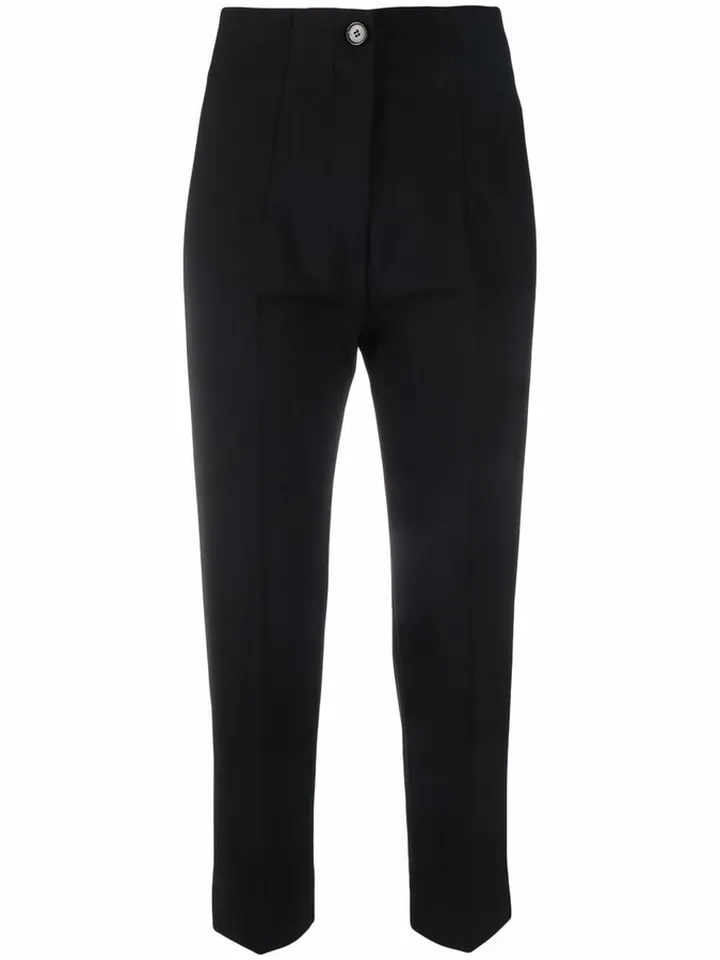High-Waisted Straight-Leg Trousers
