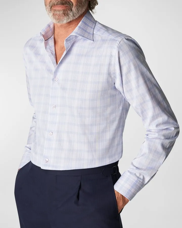 Men's Slim Fit Check Twill Shirt