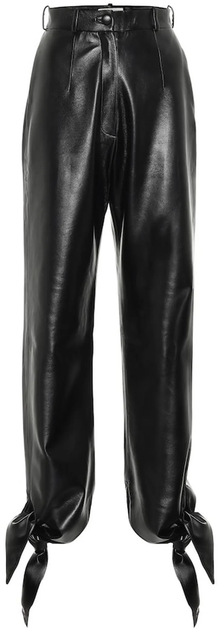 High-rise faux-leather pants