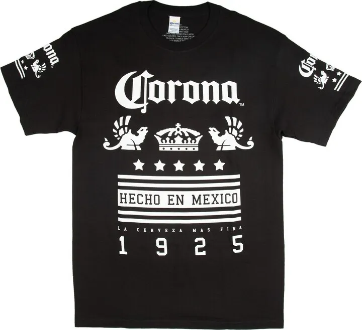 Corona Hecho en Mexico 1925 Men's Black Short Sleeve Graphic Tee