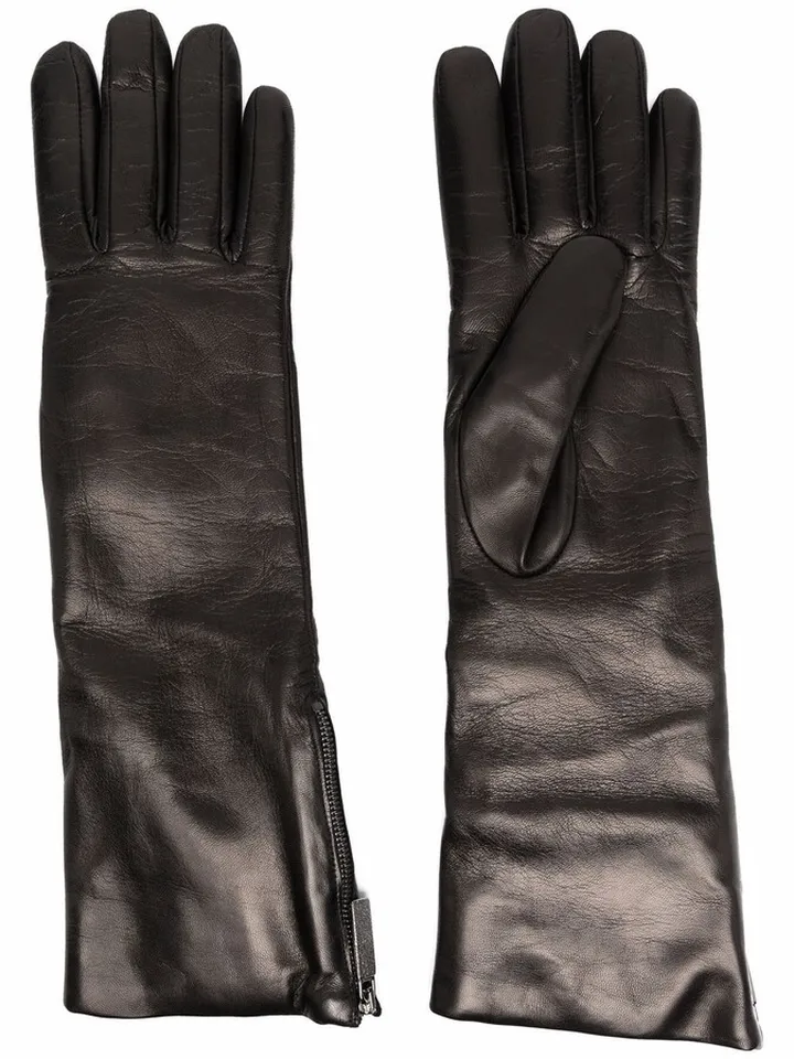 Zipped Leather Gloves