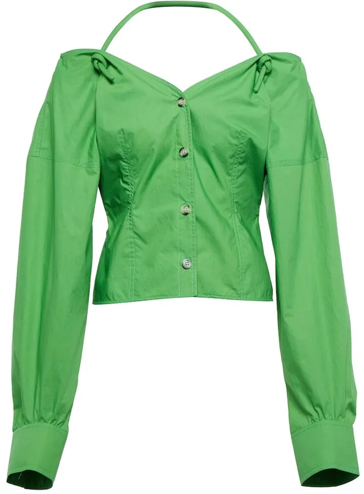 Tami cotton poplin halterneck top