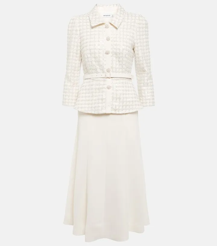 Embellished blazer midi dress