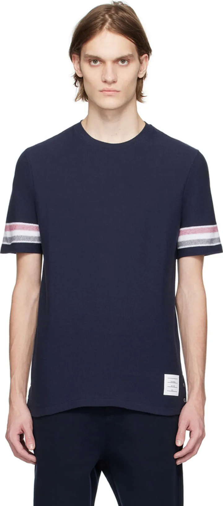 Thom Browne Navy RWB Stripe T-Shirt