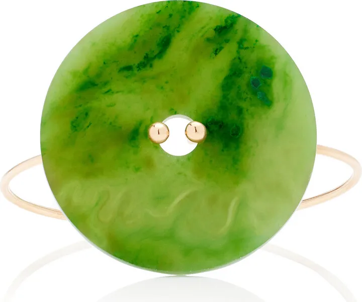 Women's Donut 18K Rose Gold Jade Bangle