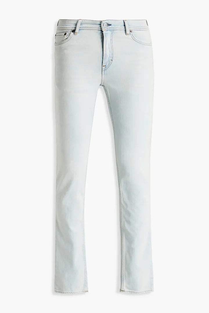Skinny-fit faded denim jeans