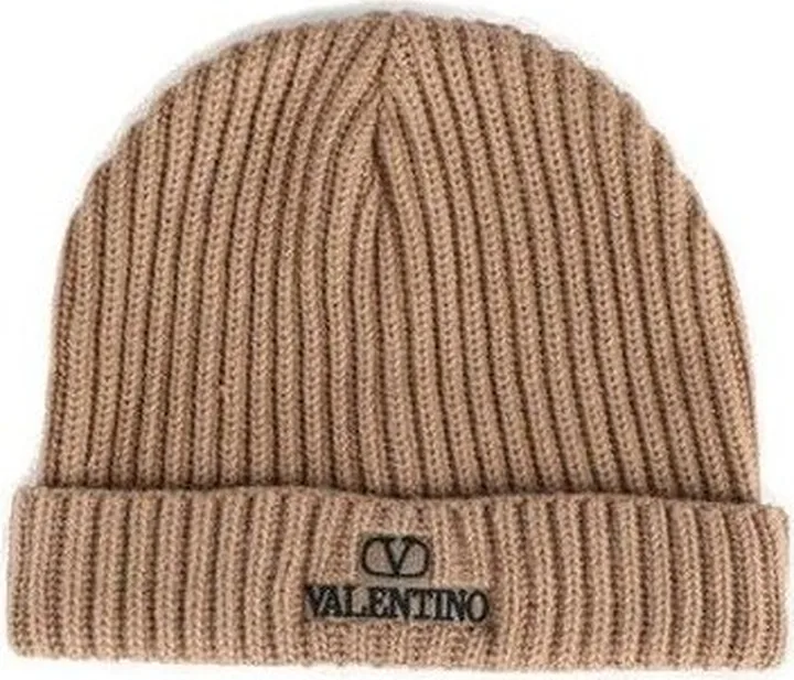 Valentino Logo Embroidered Beanie
