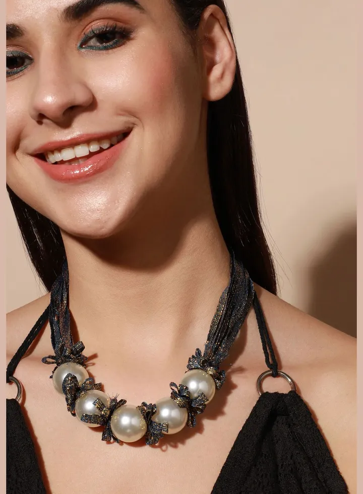 Silver Plated Pearls Casual Necklace For Women