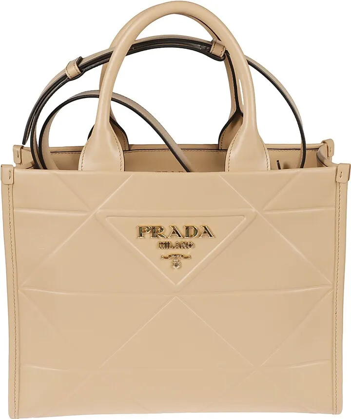 Diamond Quilt Logo Embossed Shoulder Bag