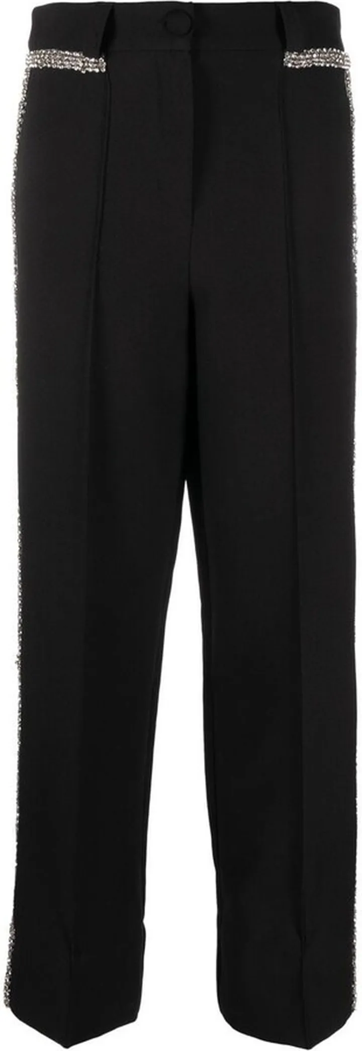 Crystal-Embellished Straight-Leg Trousers
