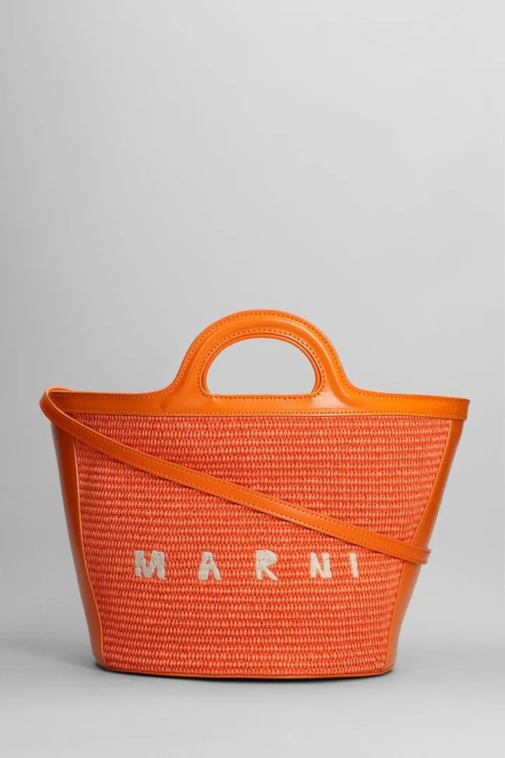 Hand Bag In Orange Silver