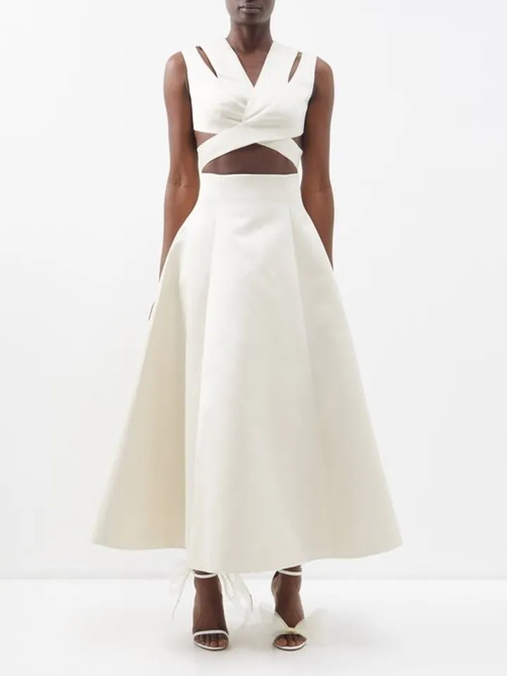 Jax Cutout-waist Duchess-satin Gown