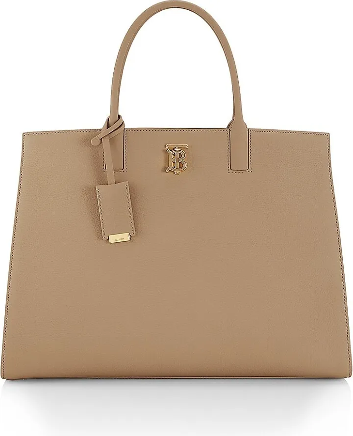 Medium Frances Grainy Leather Tote Bag