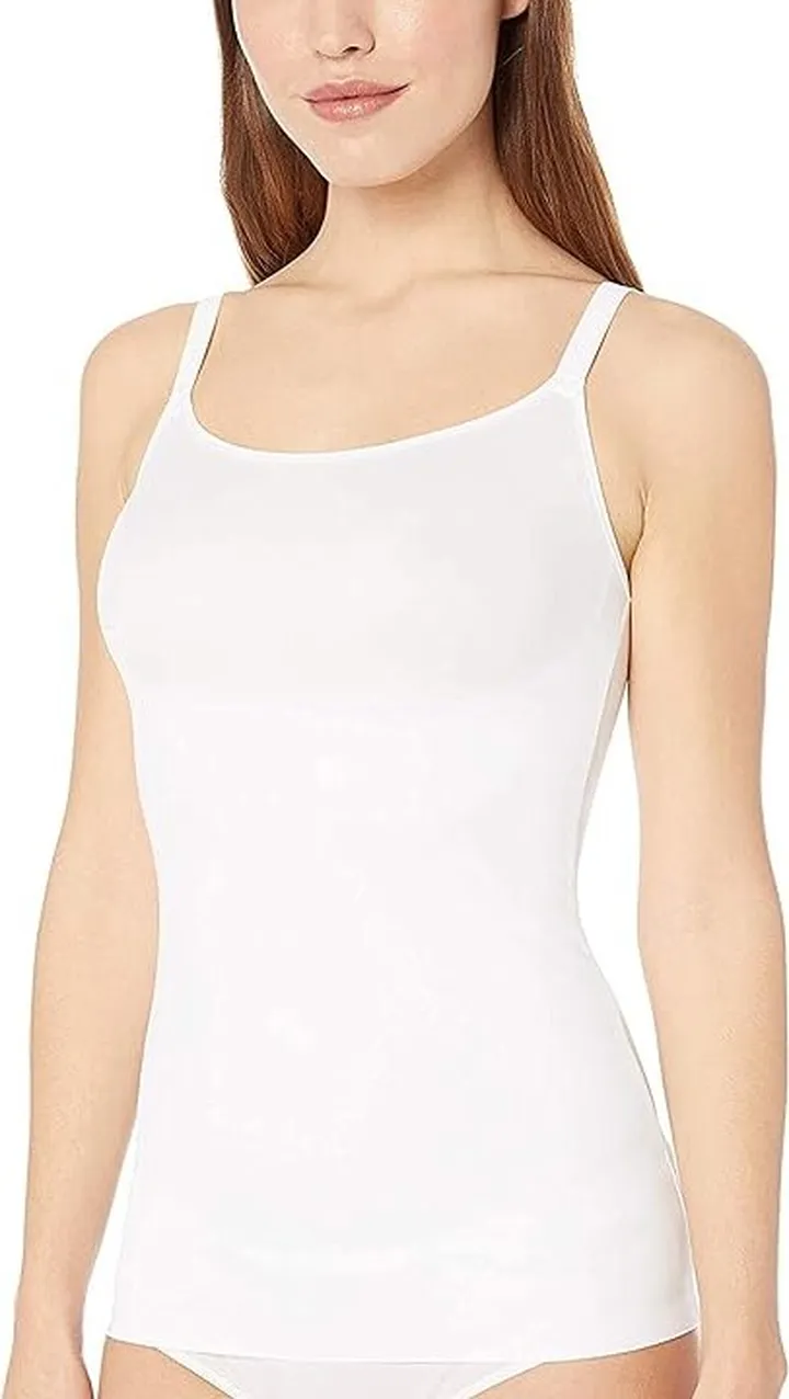 Maidenform Women's Cover Your Bases SmoothTec Shapewear Camisole DM0038 (White) Women's Clothing