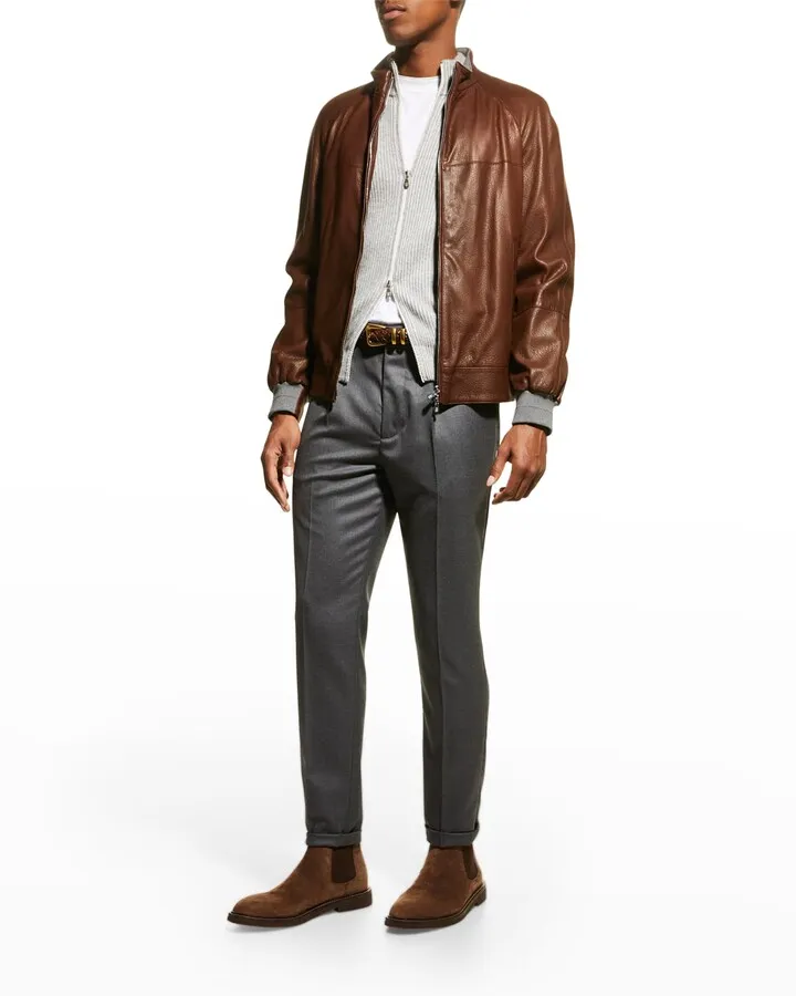 Men's Wool Pleated Dress Pants