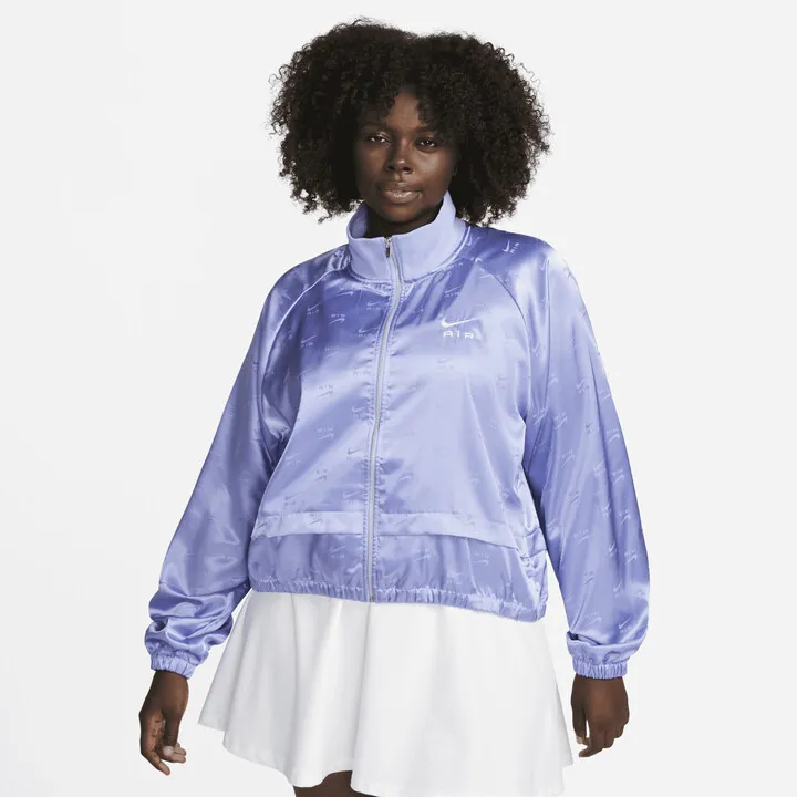 Nike Women's Air Full-Zip Satin Jacket (Plus Size) in Purple