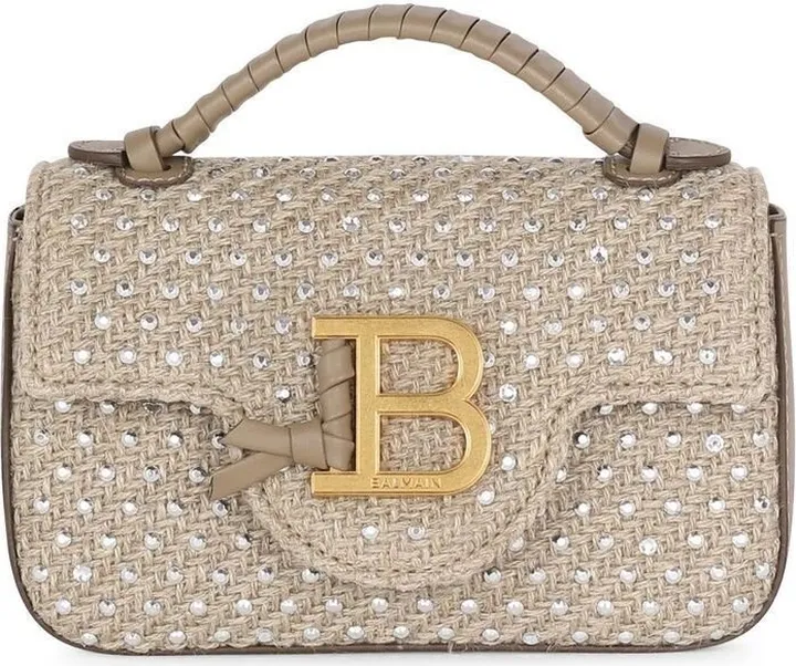 Neutral B-Buzz Raffia Cross Body Bag