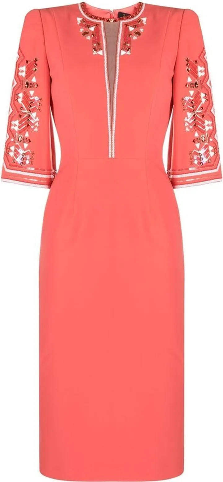 Ava three-quarter sleeve midi dress