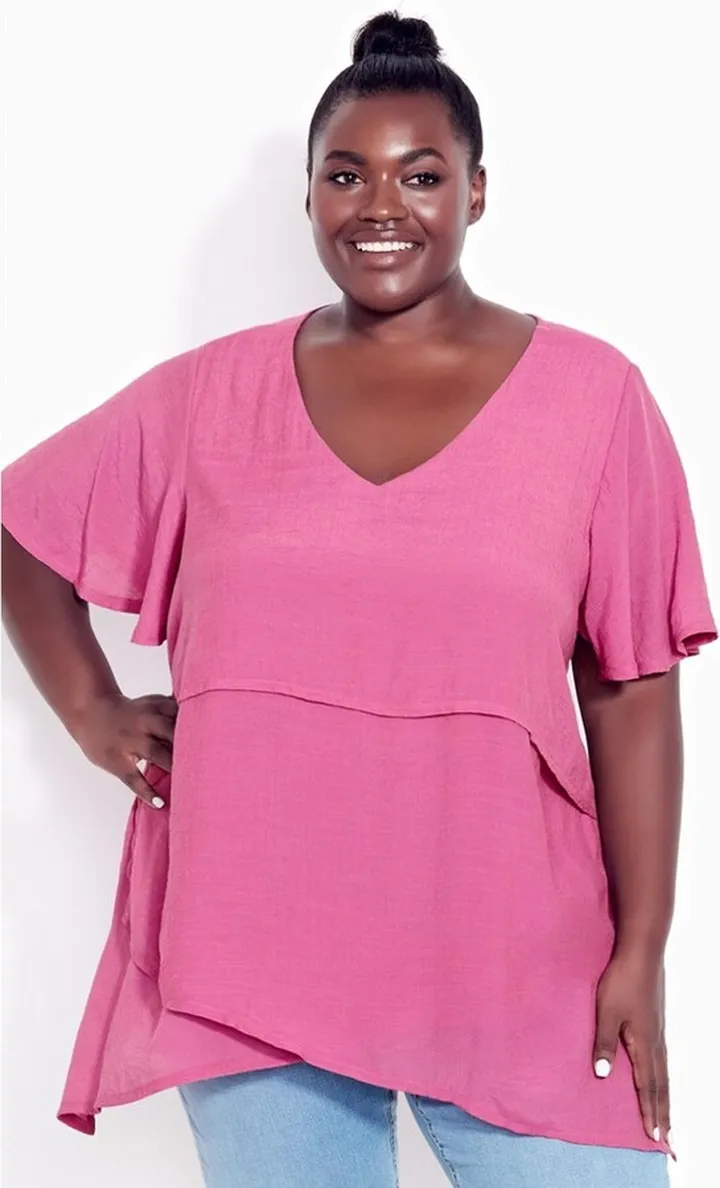 AVENUE | Women's Plus Size Mylah Layer Tunic - orchid - 30W