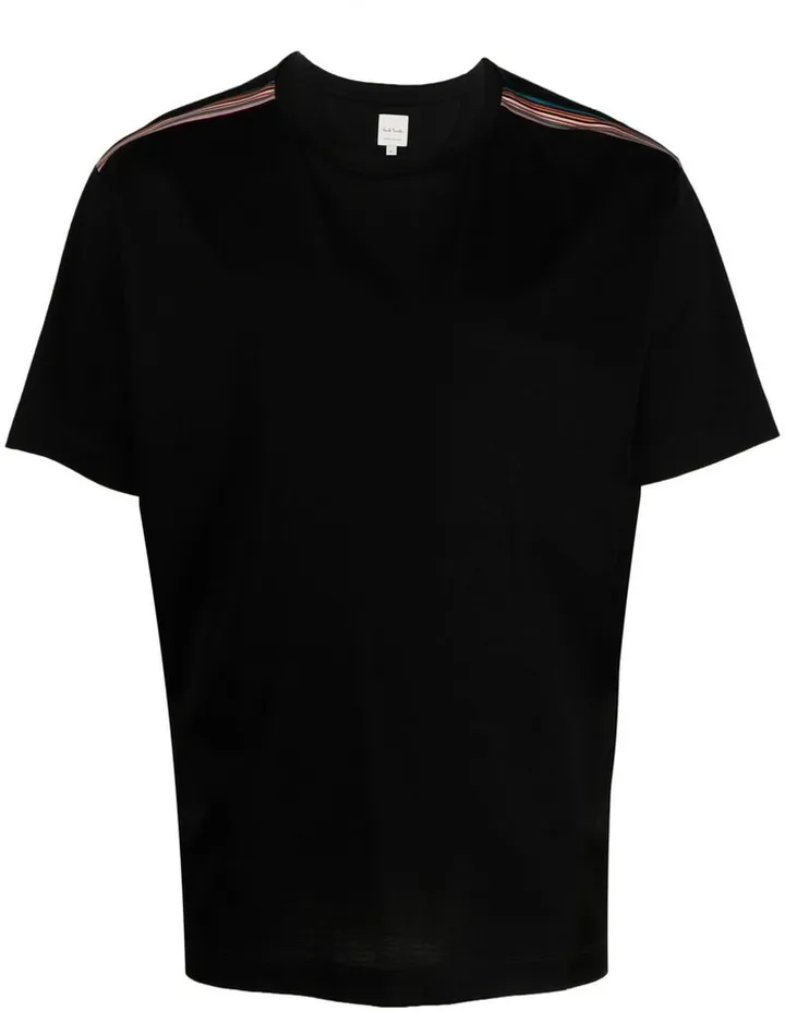 side-stripe cotton T-shirt