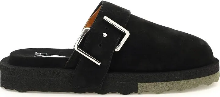 Off-White Suede Leather Sponge Clogs