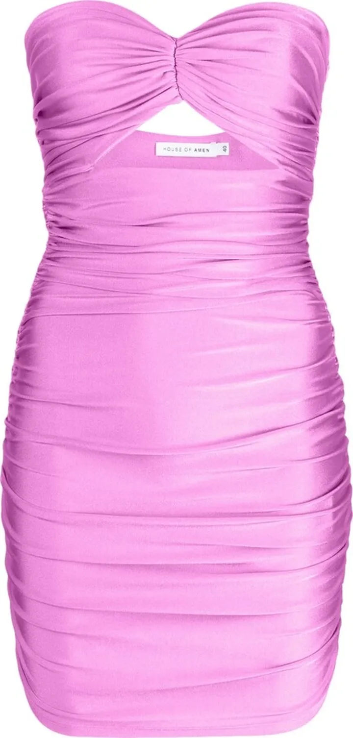 Cut-Out-Detailing Draped Minidress
