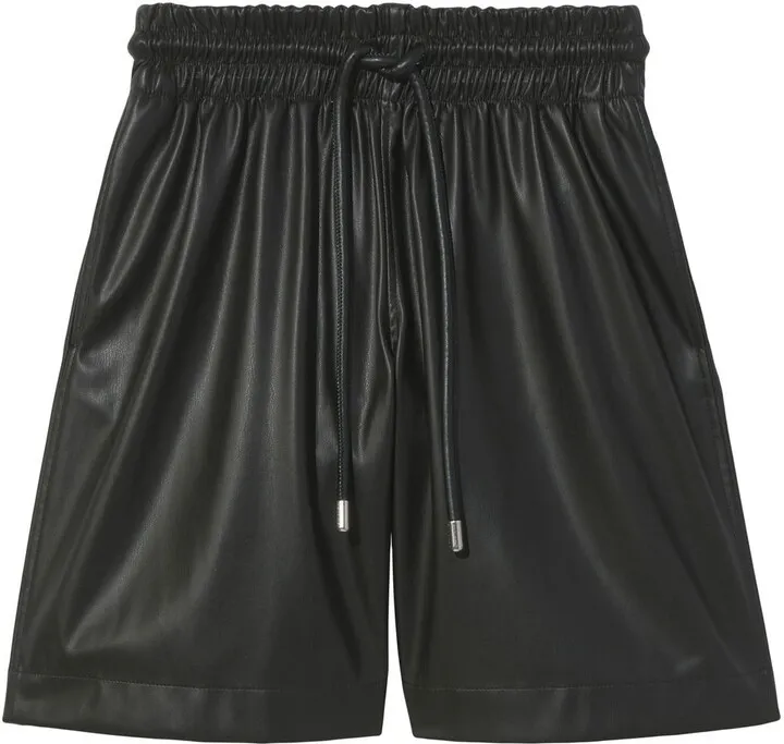 Faux-Leather High-Waisted Shorts