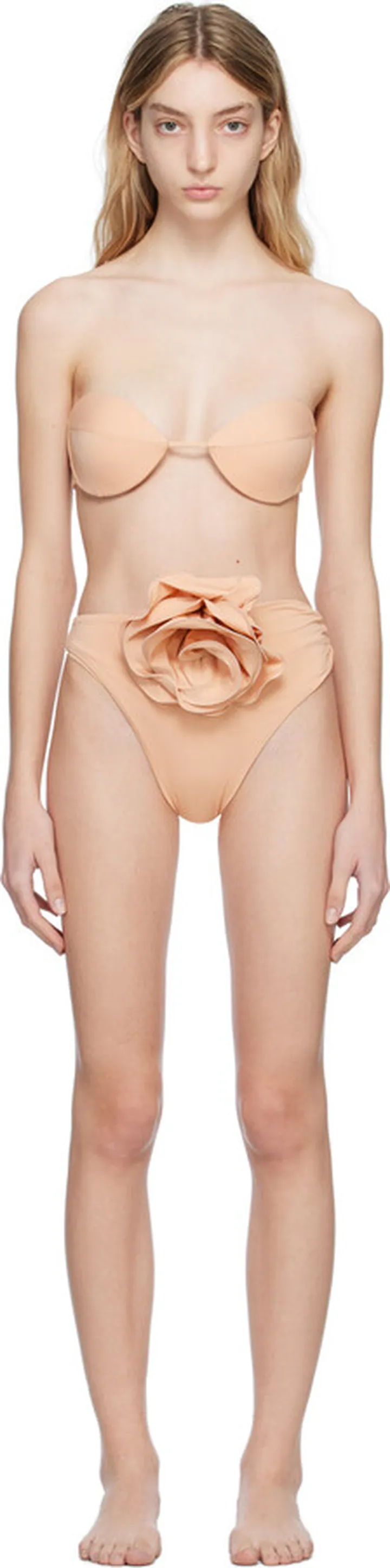 Magda Butrym Beige Strapless Bikini