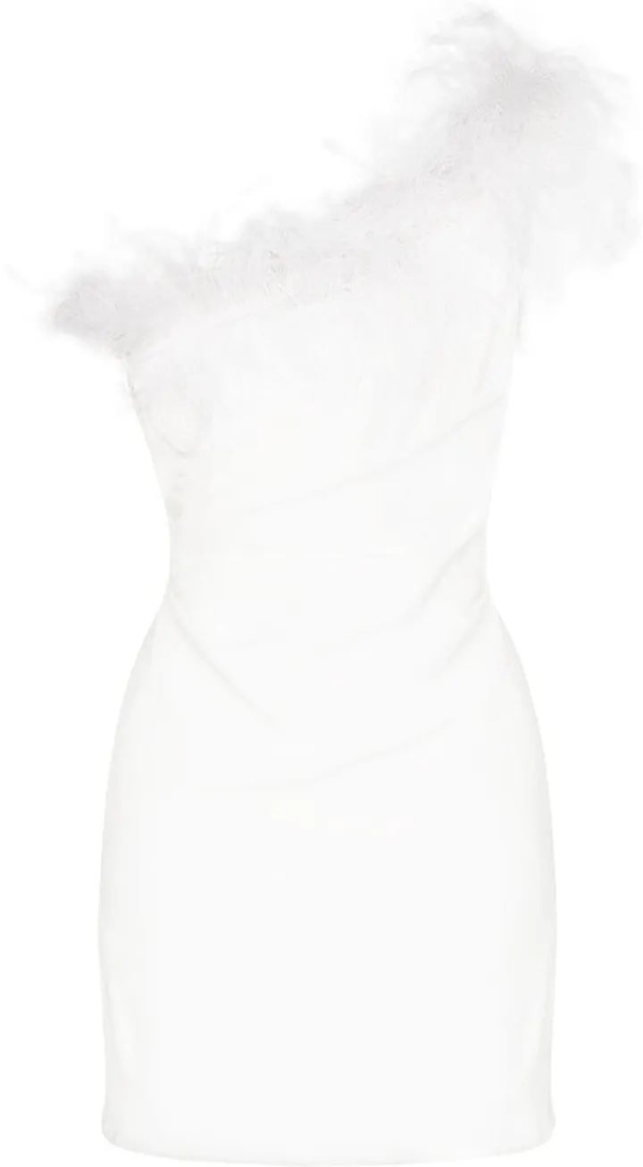 Fiama feather-trim minidress