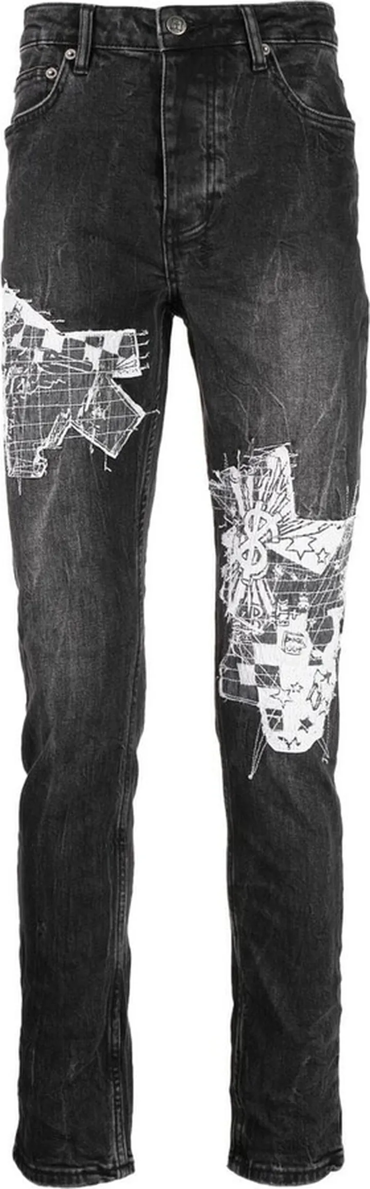 Graphic-Print Skinny Jeans