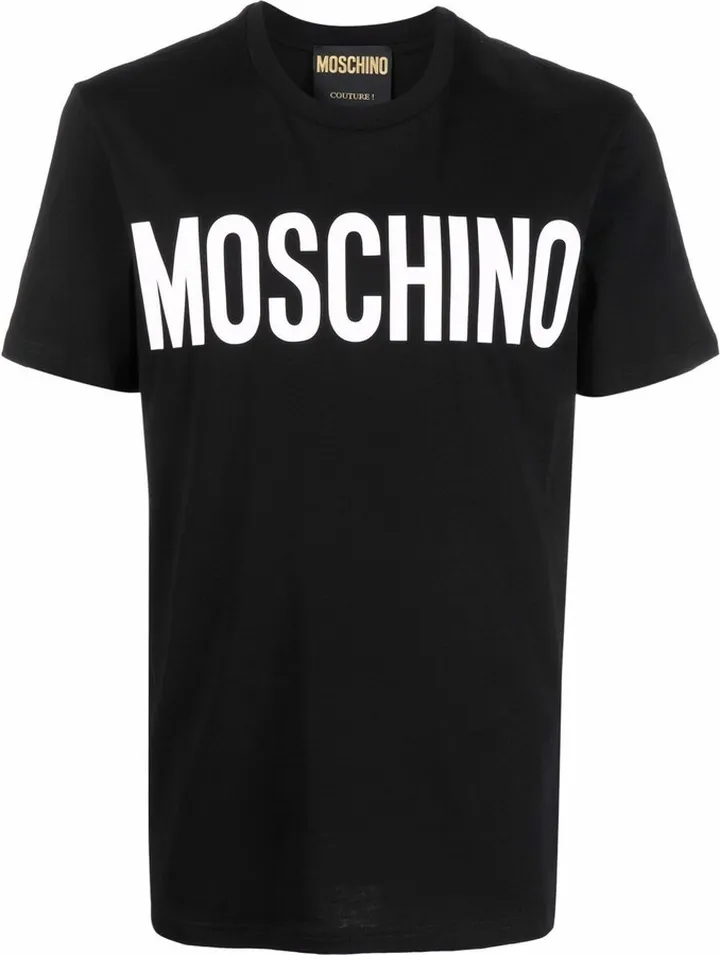 Black Logo Print Cotton T-Shirt