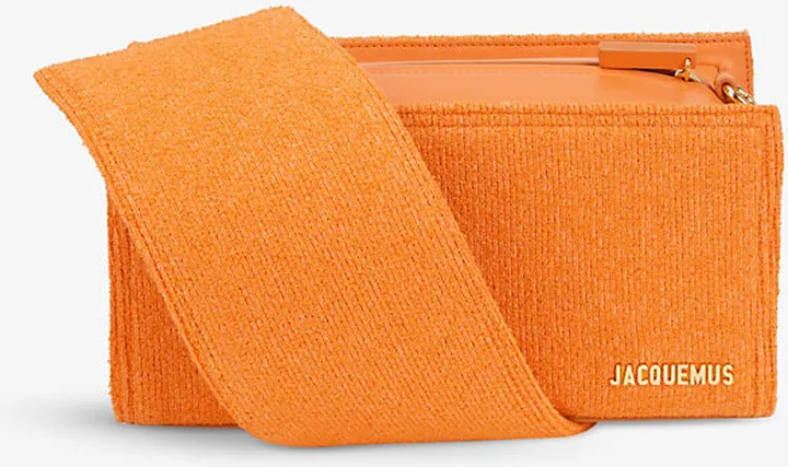 Womens Orange Le Rectangle Leather and Towelling Shoulder bag